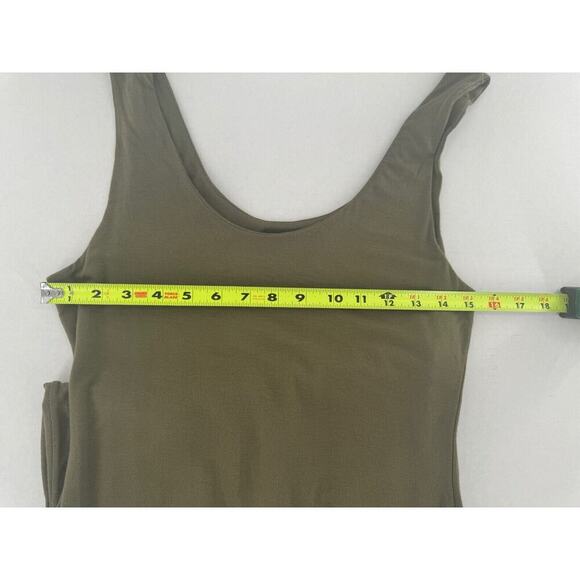 Fashion Nova Bodycon Midi Dress Size XL Olive Green Club Sexy Scoopneck Rayon - Picture 6 of 9